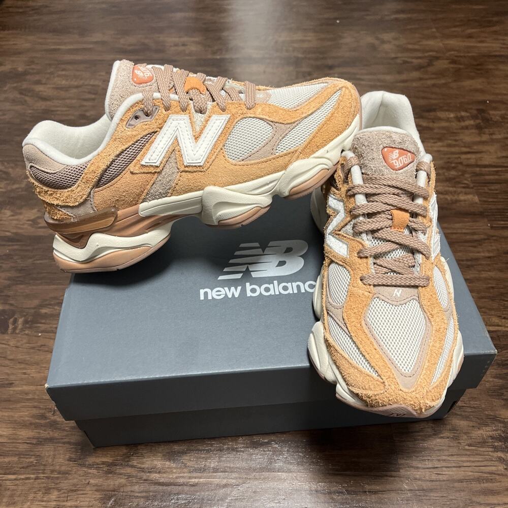 NEW BALANCE 9060 Lifestyle Sneaker Unisex Size 7.5 Women 6 Men Brown Orange